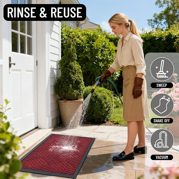 OLANLY Front Door Mat Outside Entrance 47x32, Heavy Duty Sturdy Natural Rubber - Image 7