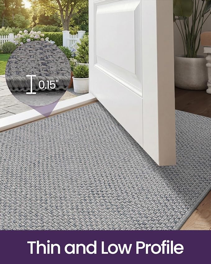 DEXI Ultra Thin Door Mat Indoor Entrance 48x72, Non Slip Rubber Backed Entryway - Image 4
