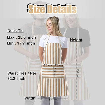 TOSHEX Kitchen Apron Waterdrop Resistant Cotton Apron - Image 6