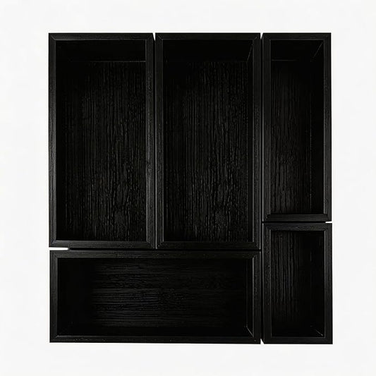 bamboo drawer organizer Set, expandable drawer dividers, wooden storage by Teicui