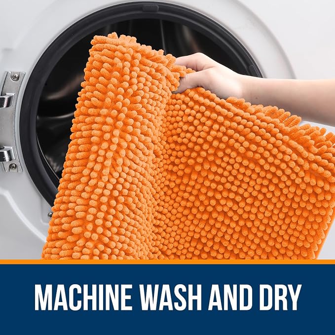 OLANLY Bathroom Runner Rugs 70x24, Extra Soft Absorbent Chenille Bath Rugs - Image 5