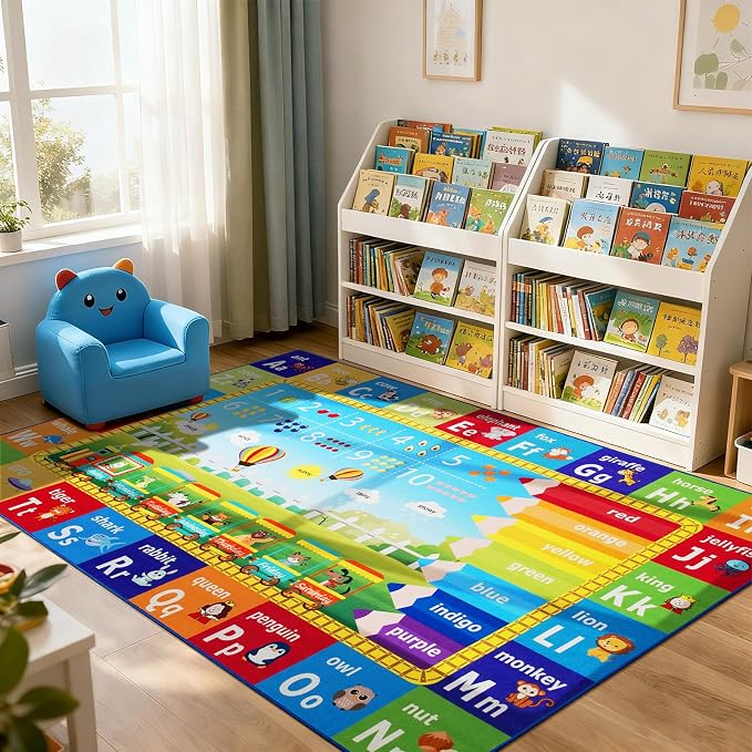 ABC Rug for Playroom Classroom Bedroom, 5x7 Kids Educational Area Rug for - Image 3