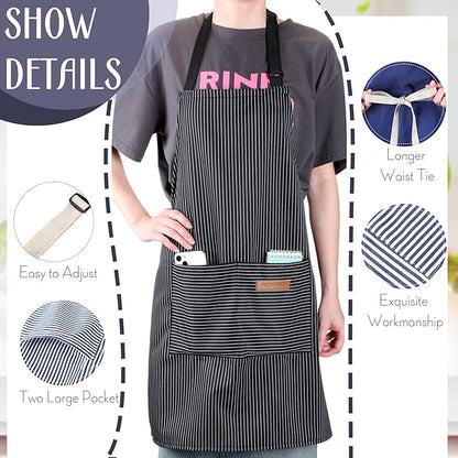 Handepo 12 Pcs Cotton Aprons for Women Men - Image 3