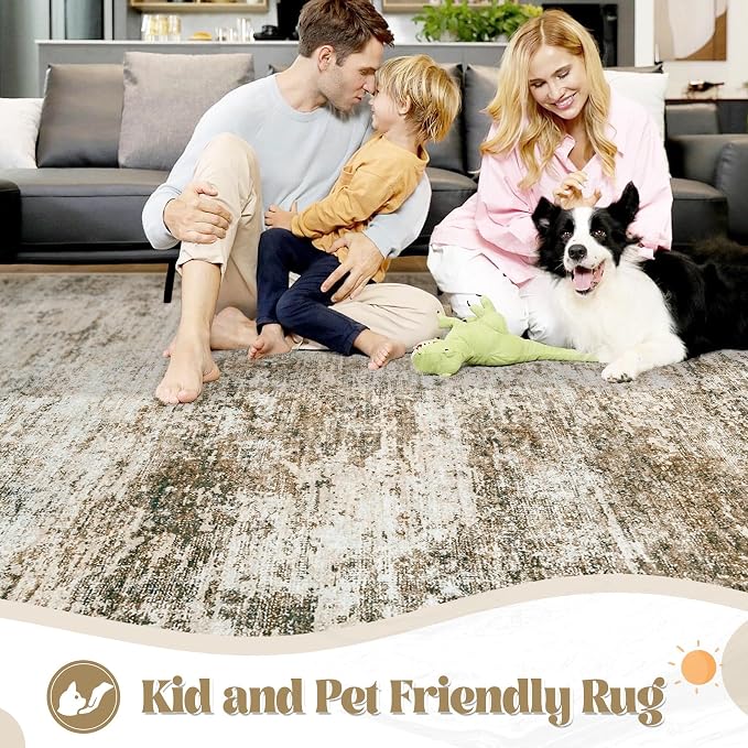 XLUEZ 6x9 Area Rugs for Living Room, Washable Modern Abstract Large Area Rug - Image 6