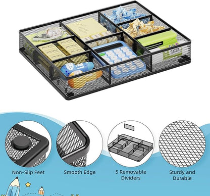 Marbrasse Desk Drawer Organizer, Metal Mesh Drawer Organizer Tray - Image 5