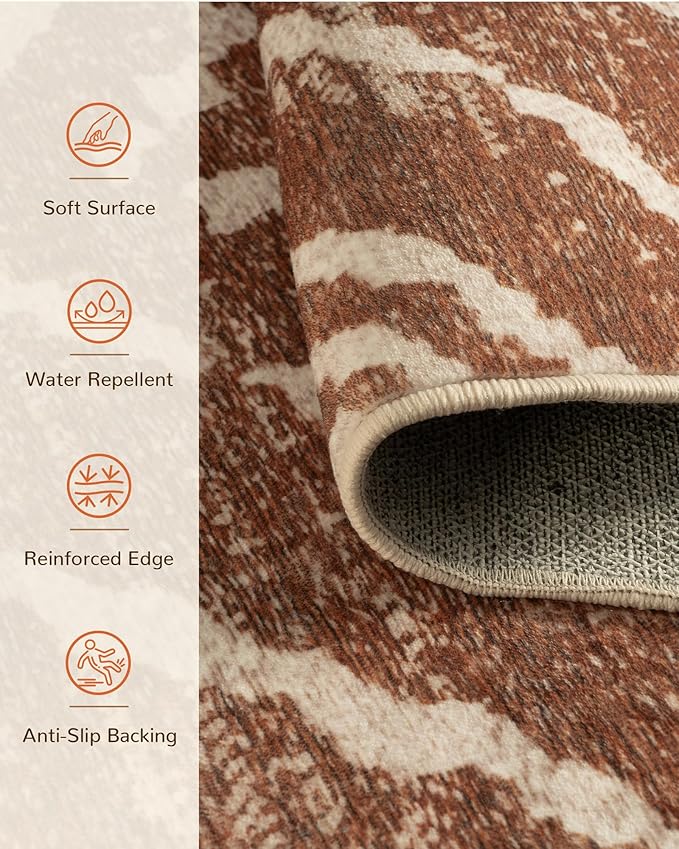 BESTSWEETIE Area Rug 3x4 Rug Machine Washable Non-Slip Low Pile Print Pattern - Image 2