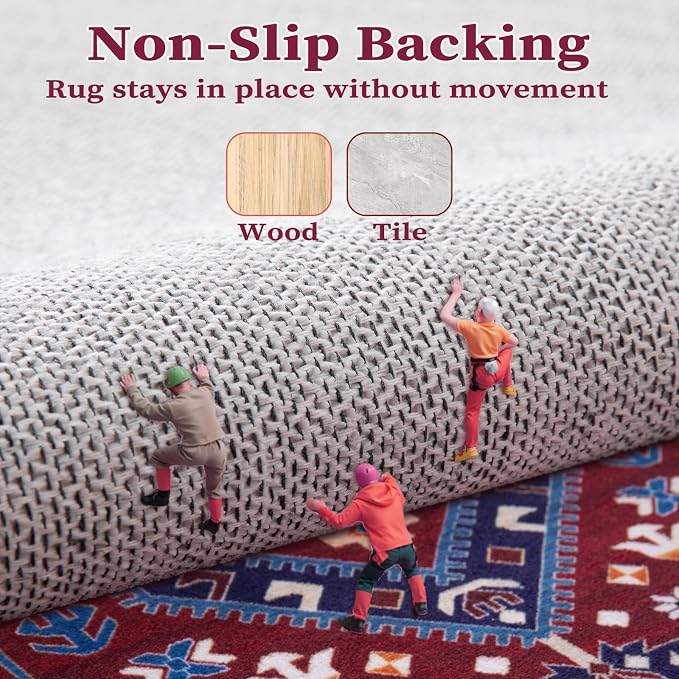SERISSA 5x7 Boho Area Rug, Washable Non-Slip Rugs - Image 5