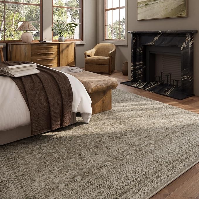 Washable Area Rugs for Living Room: 5x7 Bedroom Area Rug Boho Vintage Rugs - Image 6