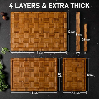 Kikcoin Extra Large Bamboo Cutting Boards, Chopping Boards - Image 2