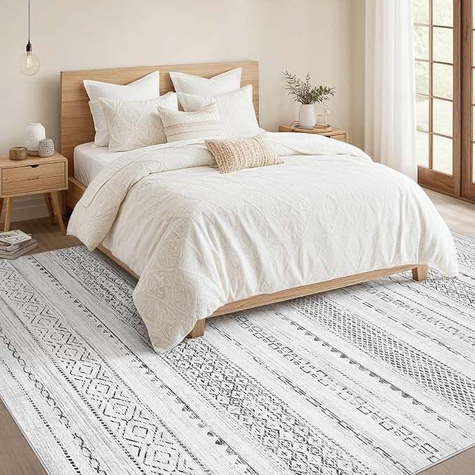 Nakagishi Area Rug Living Room Rugs: 12X15 Machine Washable Boho Large Neutral - Image 5