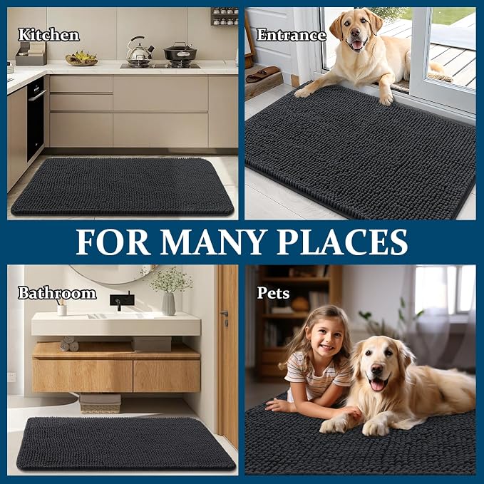 OLANLY Dog Door Mat for Muddy Paws 59x35, Absorbs Moisture and Dirt, Absorbent - Image 8