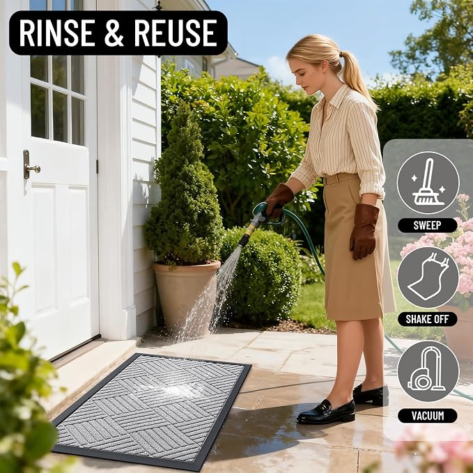 OLANLY Front Door Mat Outside Entrance 29.5x17, Heavy Duty Sturdy Natural - Image 8