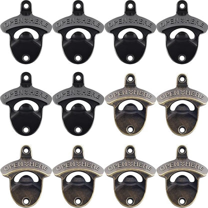 12 PCS Wall Mount Beer Opener Bulk, Stainless Mountable Bottle Cap Opener by Wallmountedbottleopener