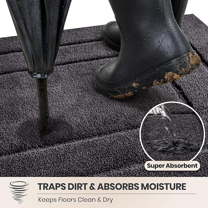 PURRUGS Dirt Trapping Door Mat 32" x 70", Non-Slip/Skid Machine Washable - Image 2