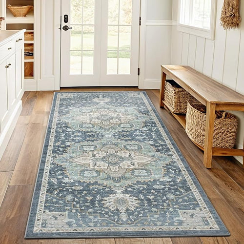 AMADA HOMEFURNISHING 2x5 Washable Runner Rug, Low-Profile Kitchen Rugs by AMADAHOMEFURNISHING
