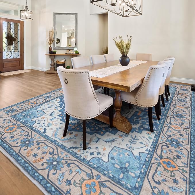 Lessymo Area Rugs 9x12 Living Room, Large Area Rug Machine Washable Area Rug - Image 3