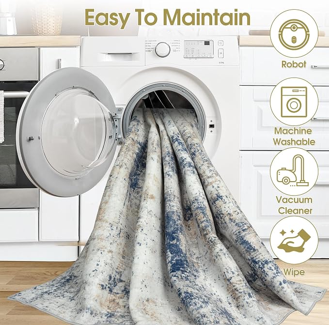 9x12 Area Rugs Living Room Rugs: Large Washable Rug - Image 5
