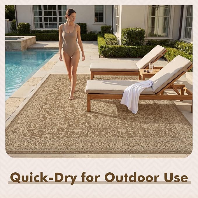 MontVoo-Outdoor Rug-Patio Rug 5x7 ft Polypropylene Indoor Outdoor Rugs Carpet - Image 7