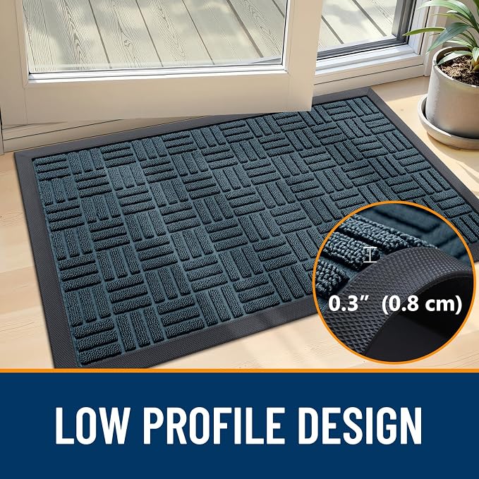 OLANLY Front Door Mat Outside Entrance 71x47, Heavy Duty Sturdy Natural Rubber - Image 5