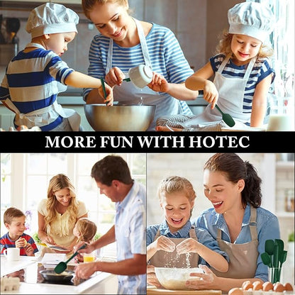 HOTEC 600℉ Heat Resistant BPA-Free Silicone Rubber Spatula Set, Kitchen Cooking - Image 7