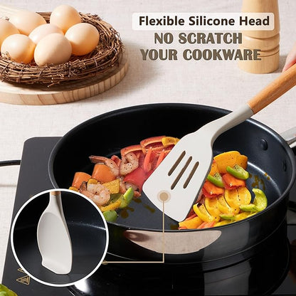 E-far Silicone Cooking Utensils Set, 10-Piece Heat Resistant Kitchen Utensils - Image 3