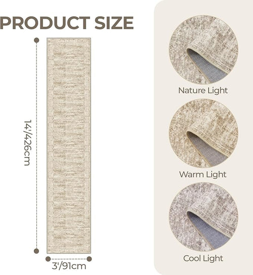 3x14 Washable Runner Rug for Hallway, Non-Slip Long Hallway Runner for Entryway - Image 2