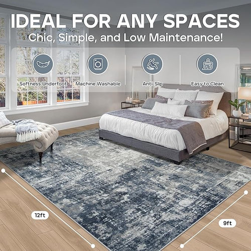 9x12 Area Rugs for Living Room Rug Washable: Modern Large Rug for Dining Room - Image 2