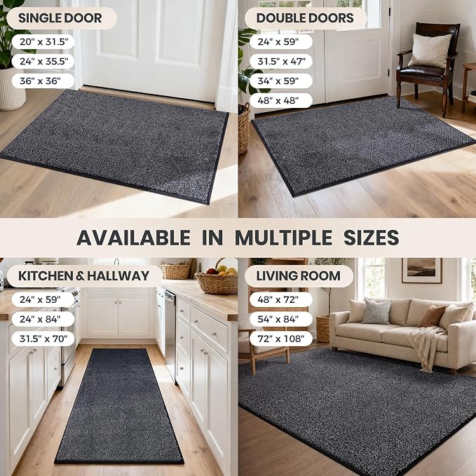 PURRUGS Easy Care Area Rug 4ft x 6ft, Non-Slip Machine Washable Door Mat - Image 9