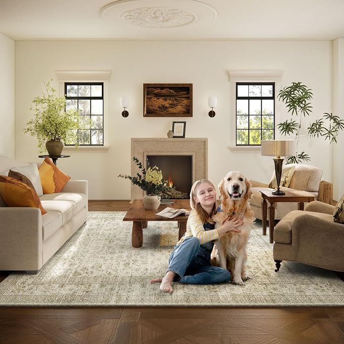 Machine Washable Rugs for Living Room: 9x12 Area Rugs for Bedroom Boho Vintage - Image 6