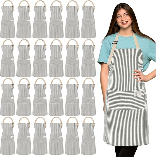 Janmercy 24 Pcs Aprons for Women Men by Janmercy