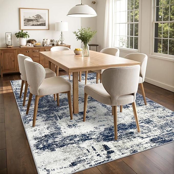 8x10 Area Rug for Living Room Bedroom: Abstract Washable Rug - Image 5