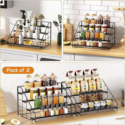 4 Tiered Spice Rack Organizer, 2 Pack Spice Rack Organizer - Image 5