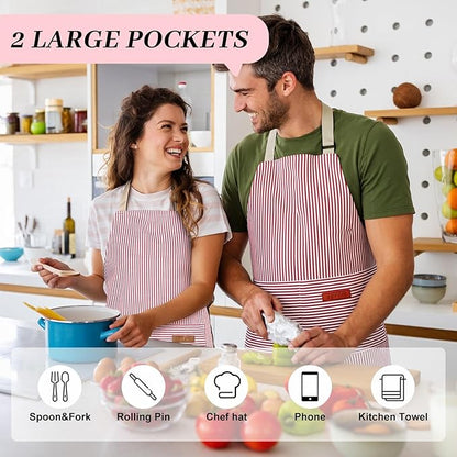 2Pack Adjustable Kitchen Apron for Women Men - Image 4