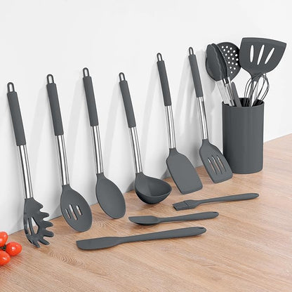 Onader Kitchen Cooking Utensils Set of 15, Silicone and Stainless Steel - Image 9
