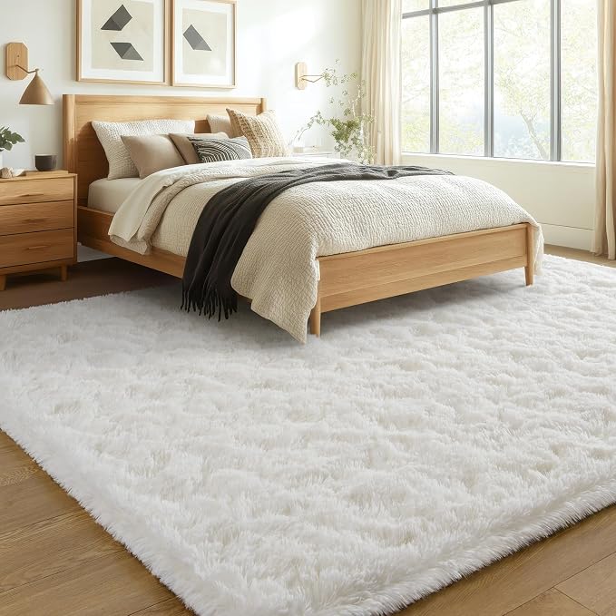 BENRON Soft Fluffy Rugs for Living Room 9 x 12 Cream White, Extra Large Area - Image 3