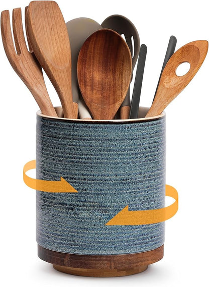 DOWAN 360° Rotating Extra Large Cooking Utensil Holder, 7.6" Kitchen Utensil by DOWAN