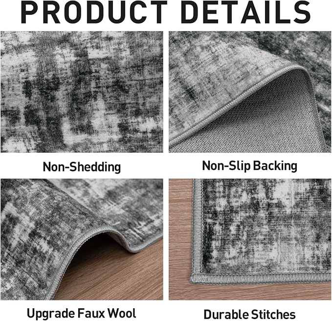 4x6 Area Rugs Washable Rug: Modern Abstract Living Room Rug Soft Anti-Skid Thin - Image 4