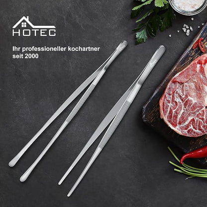 HOTEC Kitchen Tweezers Tongs Stainless Steel Professional Chef Tweezers - Image 9