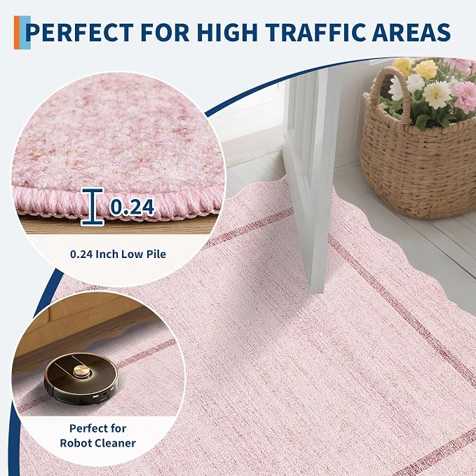 GarveeHome Scalloped Washable Rug 6x9 Area Rugs - Image 6