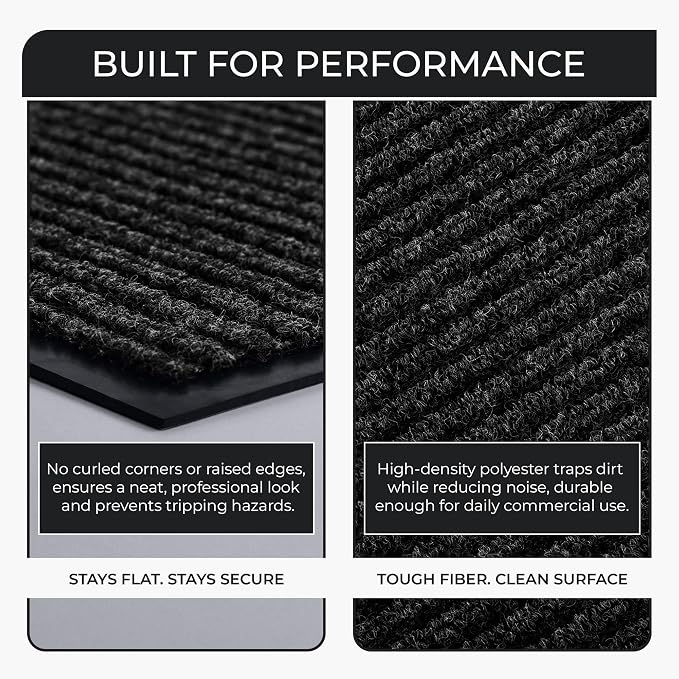 Commercial Door Mat 3'x10' Black, Heavy Duty Industrial Floor Mat - Image 6