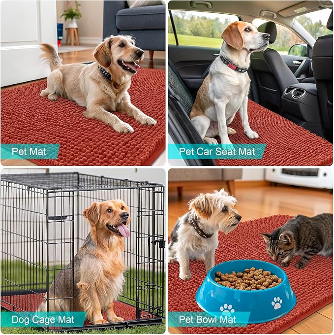 OLANLY Dog Door Mat for Muddy Paws 54x32, Absorbs Moisture and Dirt, Absorbent - Image 7