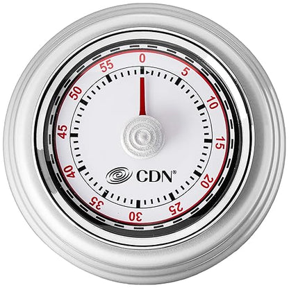 CDN Compact 60 Min Mechanical Timer-Silver - Image 2