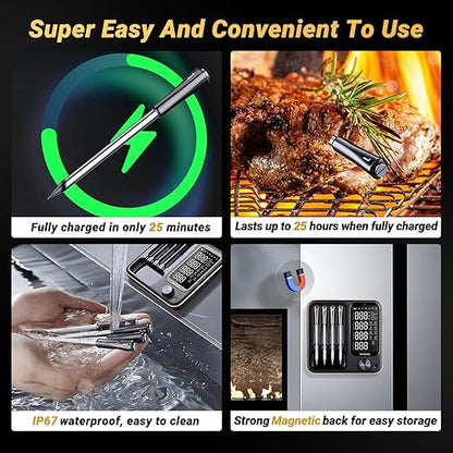 Wireless Meat Thermometer with 4 Probes, INKBIRD WiFi Meat Thermometer Digital - Image 6