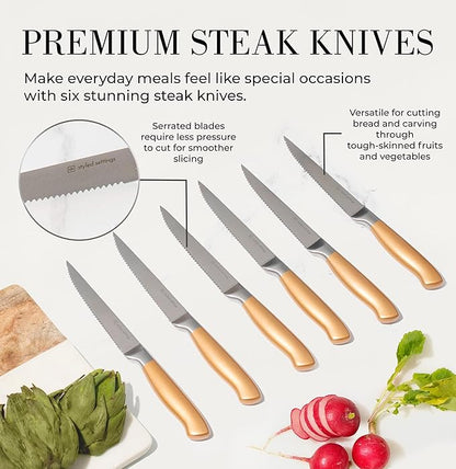Black and Gold Knife Set for Kitchen - Image 8