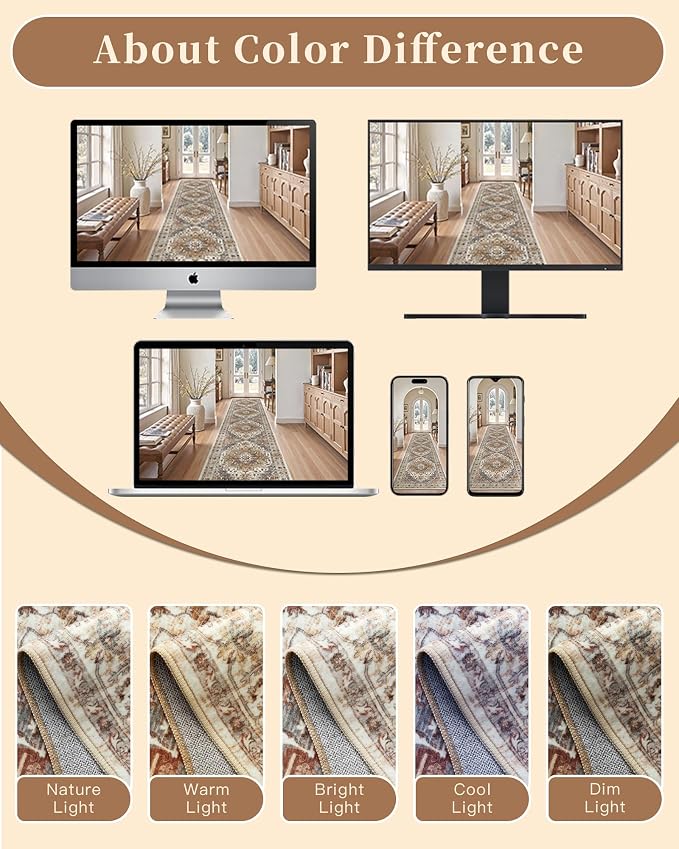 Madane Hallway Runner 3x8, Kitchen Rugs Washable Entryway Rug Vintage Kitchen - Image 10