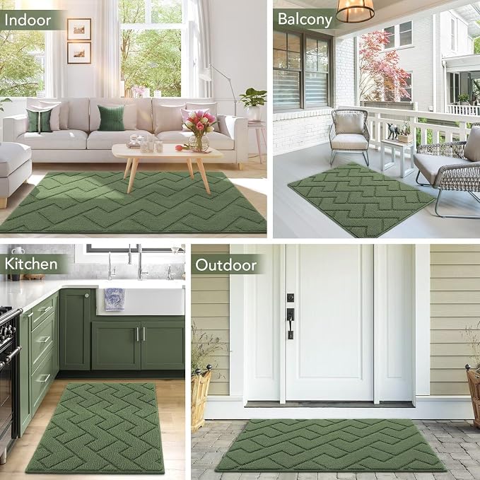 hicorfe Front Door Mat Outside Entrance, Stain and Fade Resistant, Non Slip - Image 2