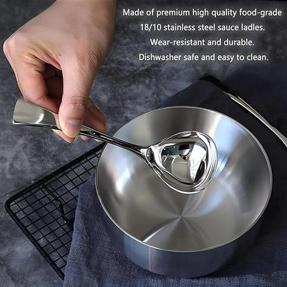 Comicfs 2 Pack Gravy Ladle, 18/10 Stainless Steel Soup Ladle, Small Soup Spoon - Image 4