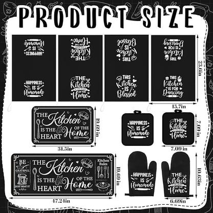 Fourluoo 10 Pcs Farmhouse Kitchen Decor and Accessories Set 4 Kitchen Towels 2 - Image 3