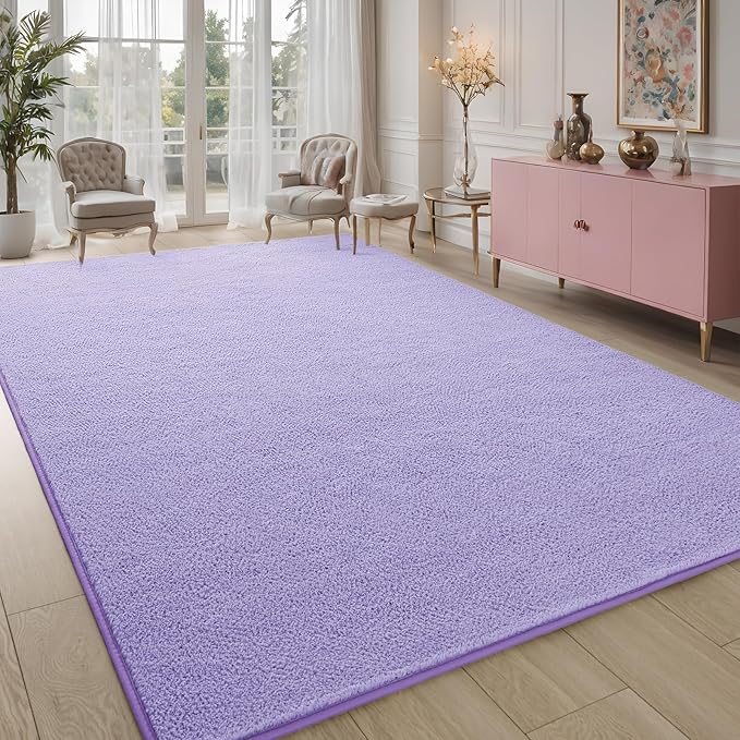 Pettop 6x9 ft Purple Area Rugs for Bedroom Living Room, Washable Memory Foam - Image 7