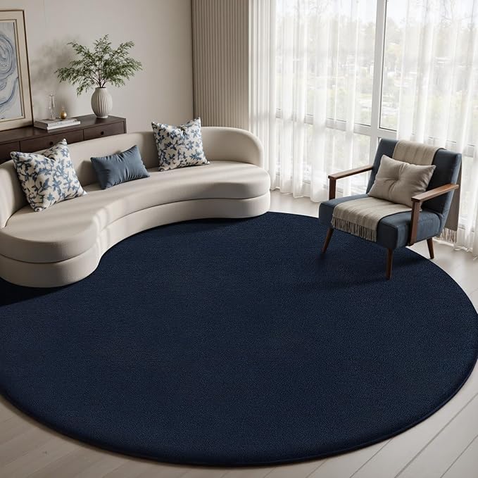 Sour Lemon 4ft Round Rugs for Bedroom, Circle Area Rugs for Living Room by SourLemon